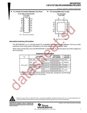 SN74CBT3251PWRG4 datasheet  